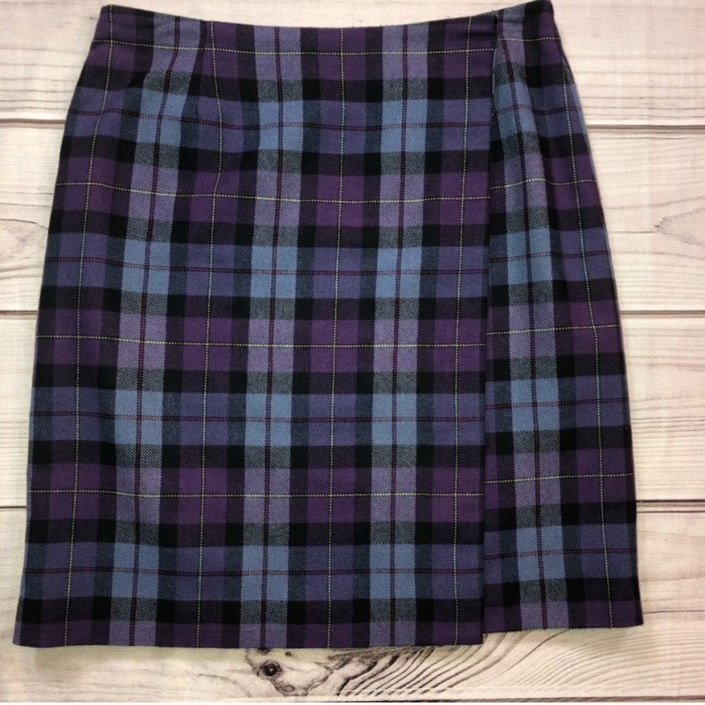 Mix It purple plaid wrap skirt